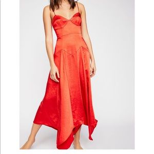 Free people gold midi dress